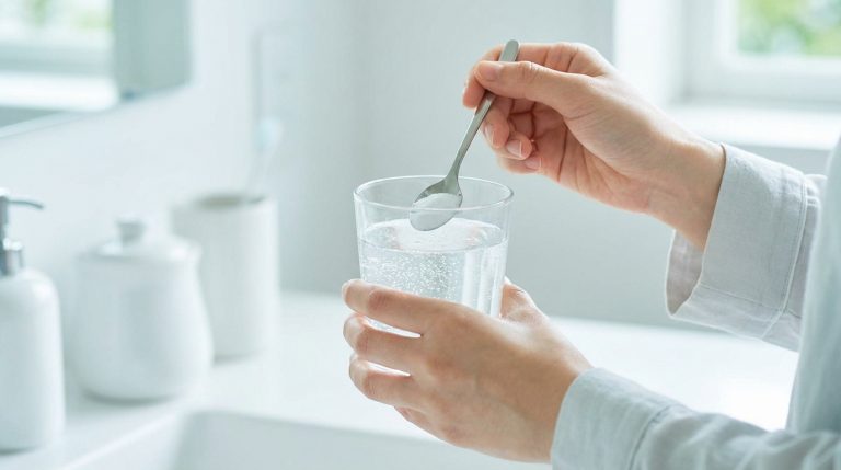 Bain de bouche au bicarbonate