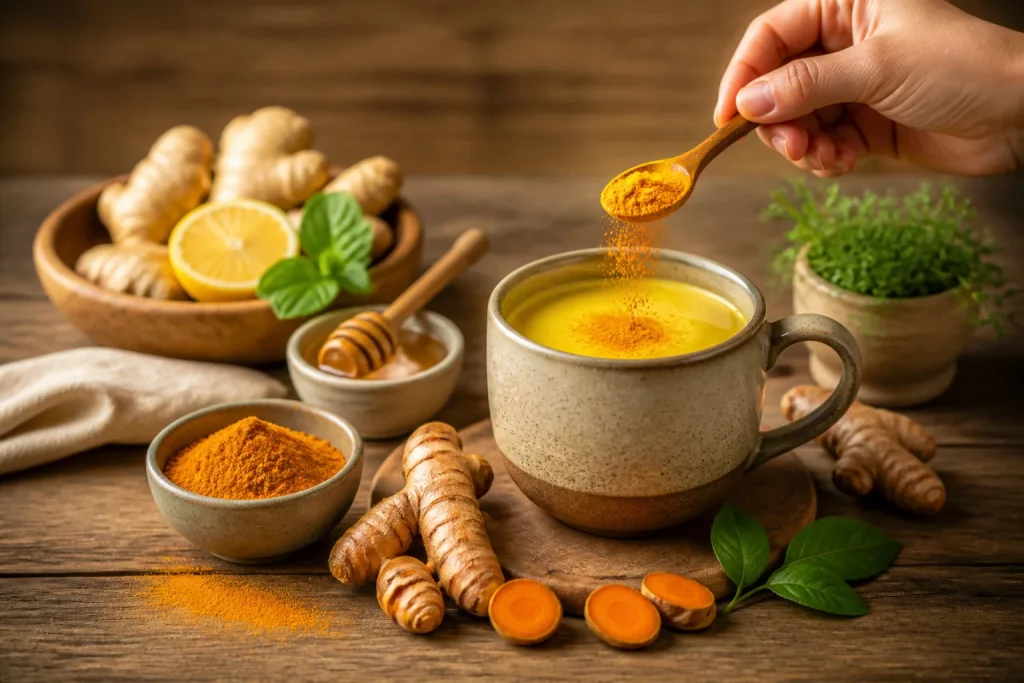 Lait dore a la curcuma une boisson sante