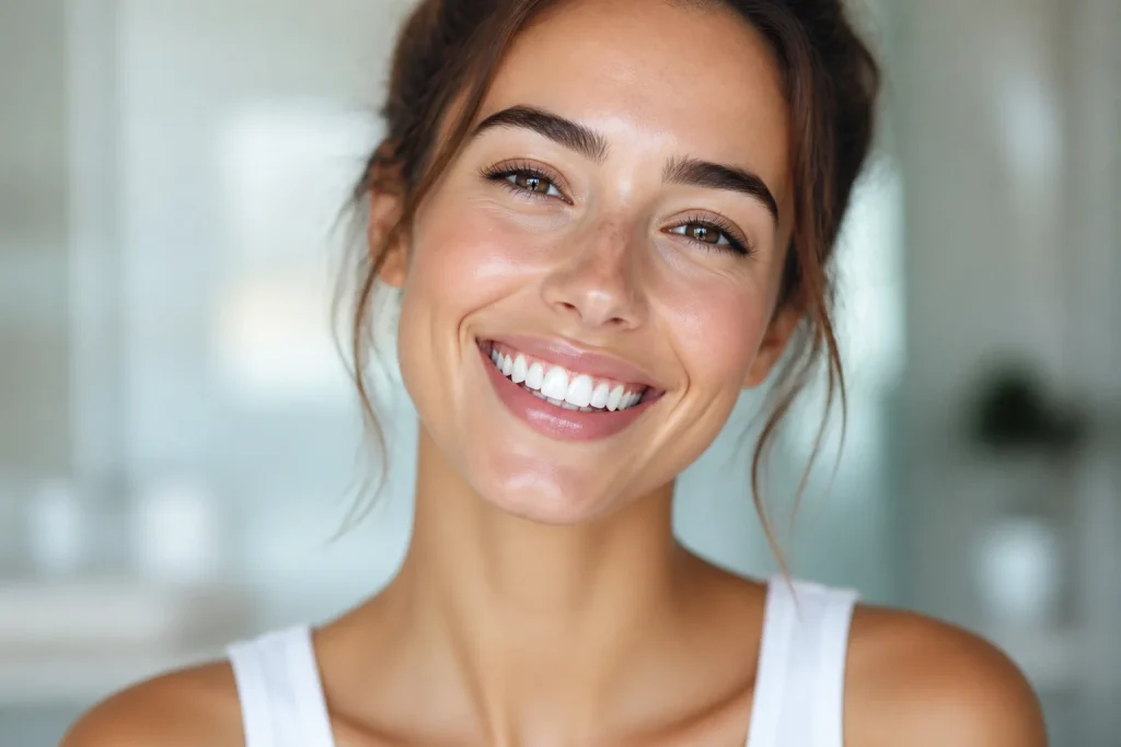 Sourire eclatant de sante et de blancheur