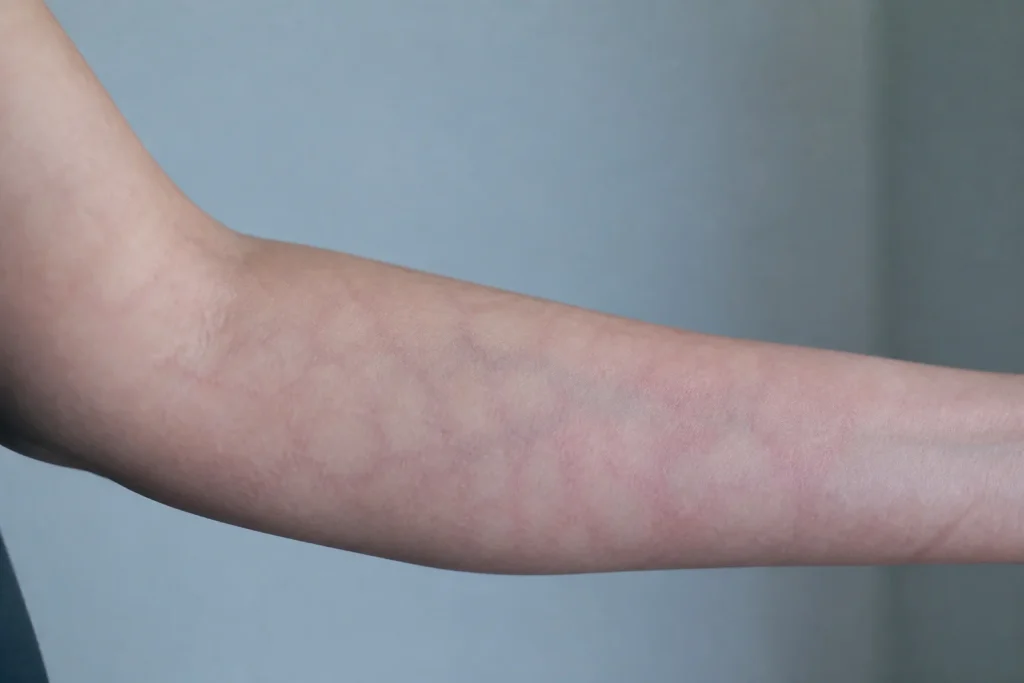 Livedo reticulaire sur peau humaine