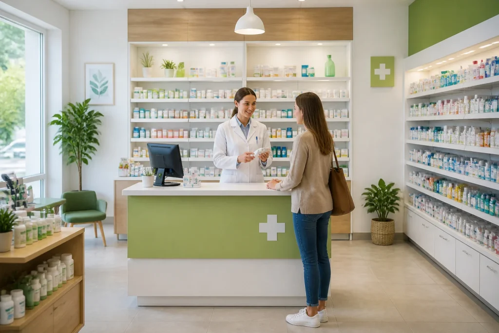 Pharmacie moderne et accueillante