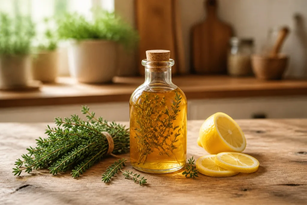 Sirop de thym maison et citrons