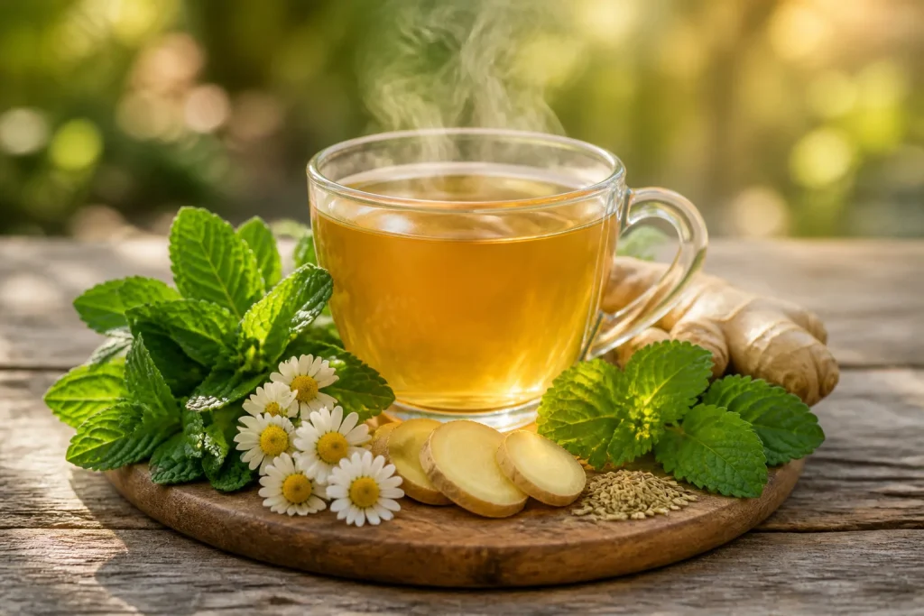 Tisane reconfortante aux herbes