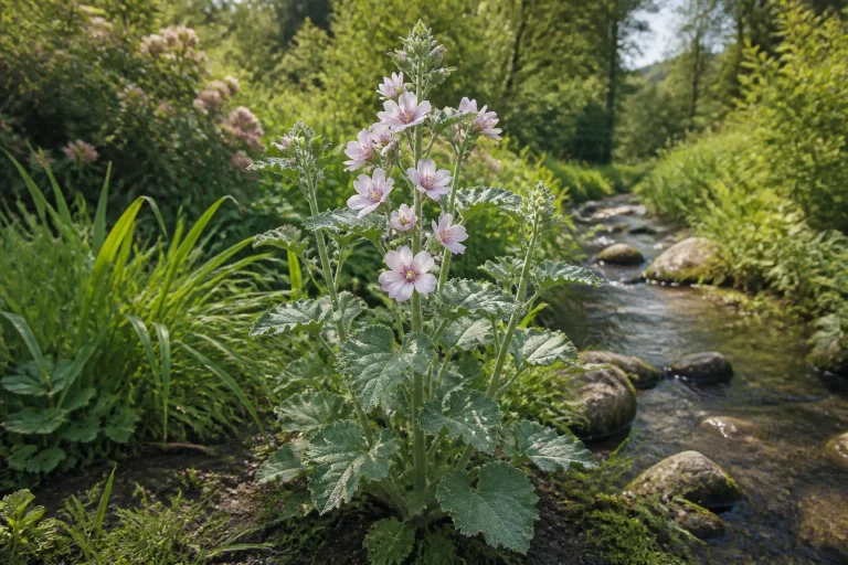 Guimauve althaea officinalis au bord dun ruisseau