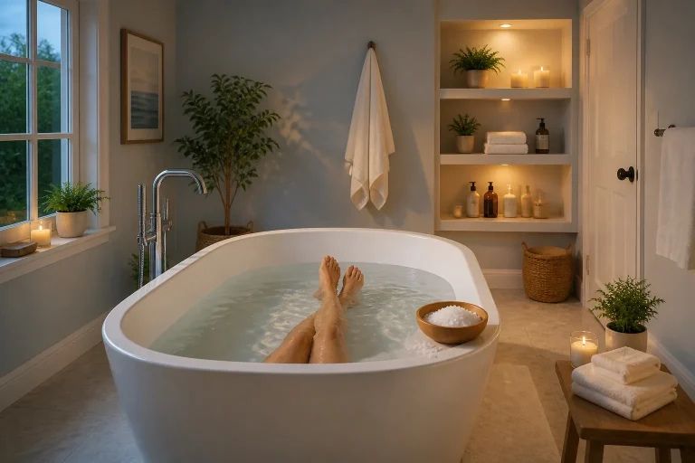 Bain relaxant aux sels depsom