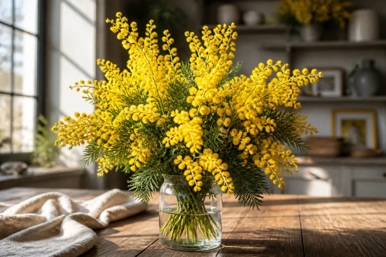 Bouquet de mimosa eclatant